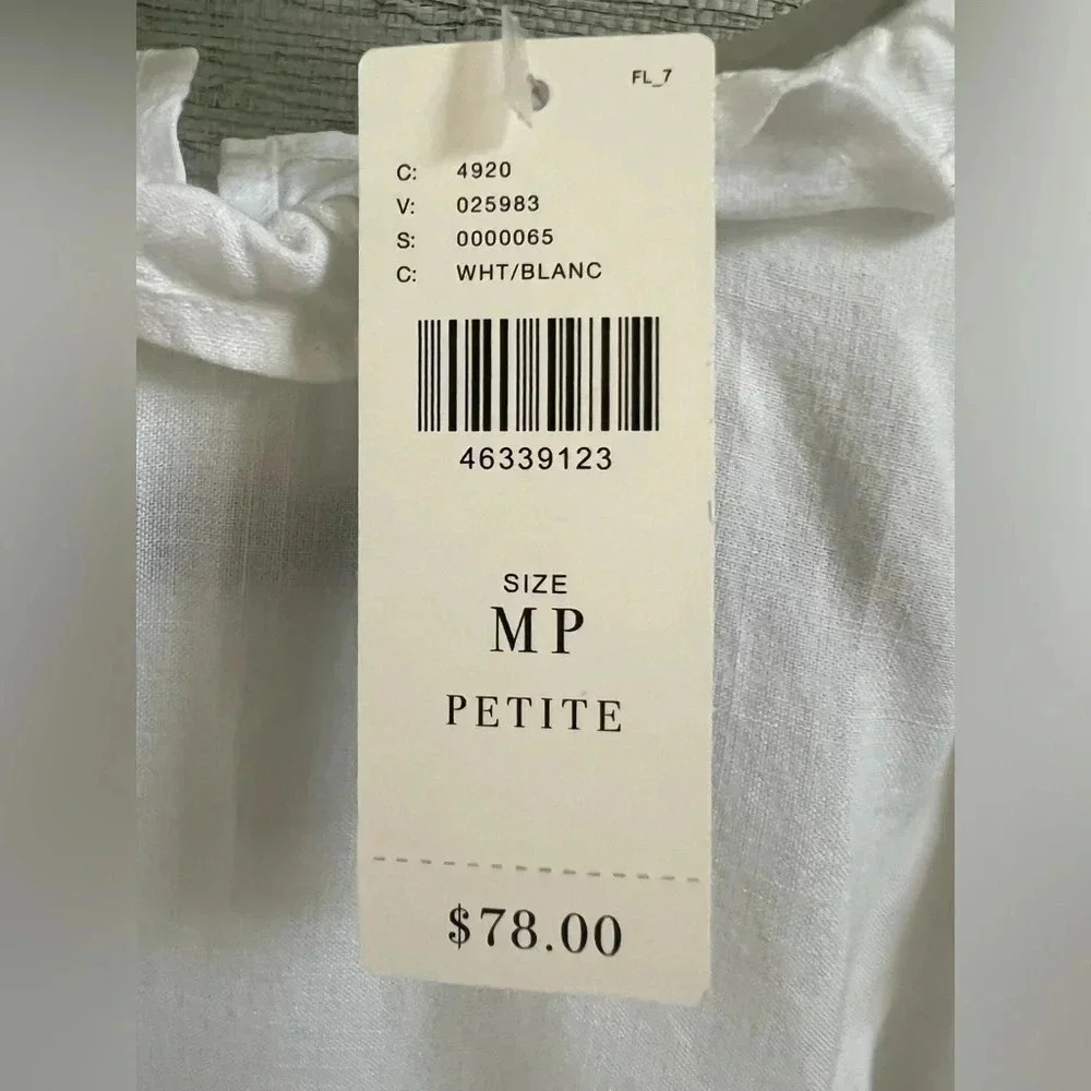 NWT new Anthropologie cloth & stone white ruffled tank sleeveless top MP medium - Picture 10 of 16